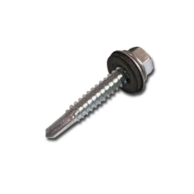 14 X 1” HEX WASHER HEAD, SELF-DRILLING, ZINC PLATED WITH NEOPRENE WASHER