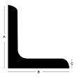 Hot Rolled Steel Angle - 5" X 3" X 1/2"